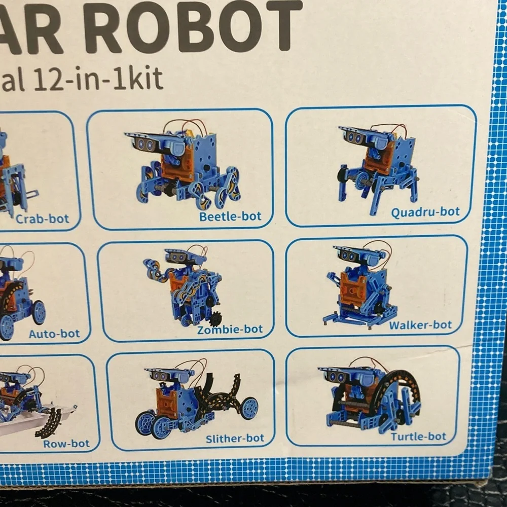 NWT TEMU Solar Robot‎ Ages 8+ Educational 12-in-1 Kit BLUE